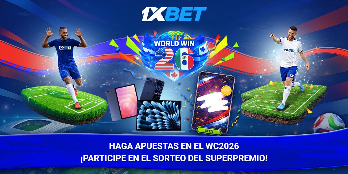 Two footballers celebrating on floating pitches beside a trophy and mobile devices, in front of a lit stadium